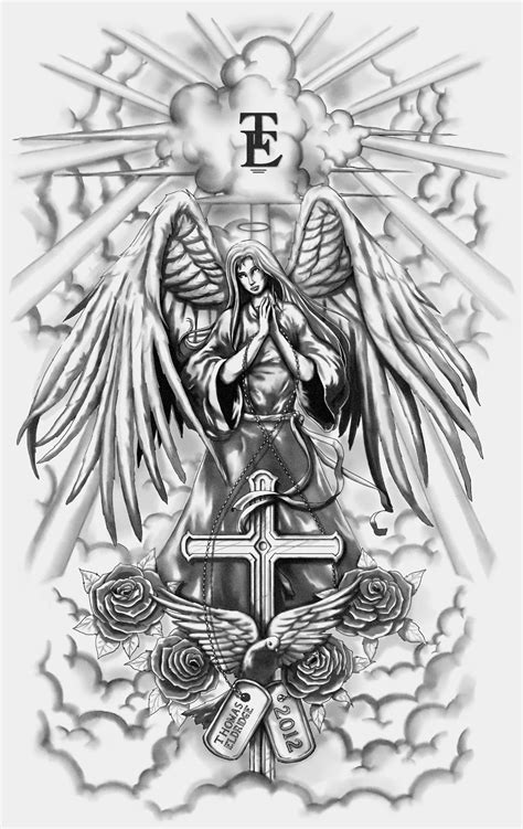 archangel sleeve tattoos|guardian angel tattoo drawings.